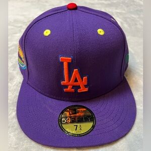 Purple LA lakers Cap with Orange Logo size 7 3/4